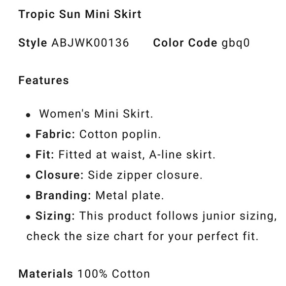 NWT Billabong Tropic Sun Mini Skirt - Picture 7 of 8